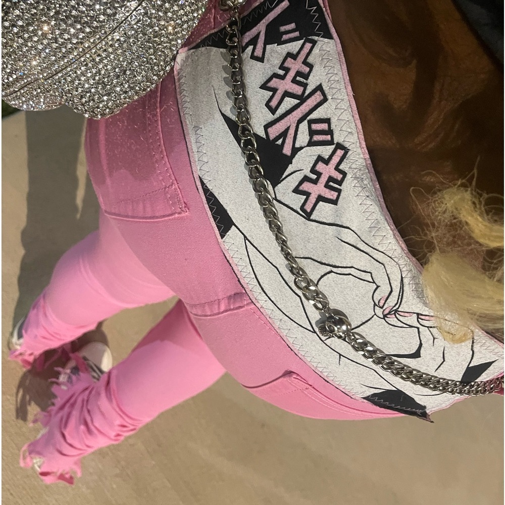 Pink Custom Stacked Jeans